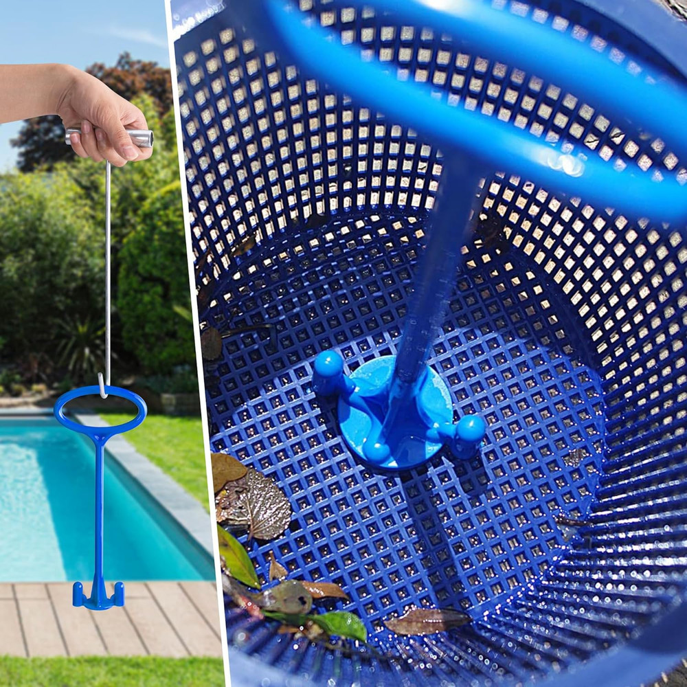 Skimmer Basket Handle,Universal Pool Skimmer Baskets Hook Tool with Handle,In...