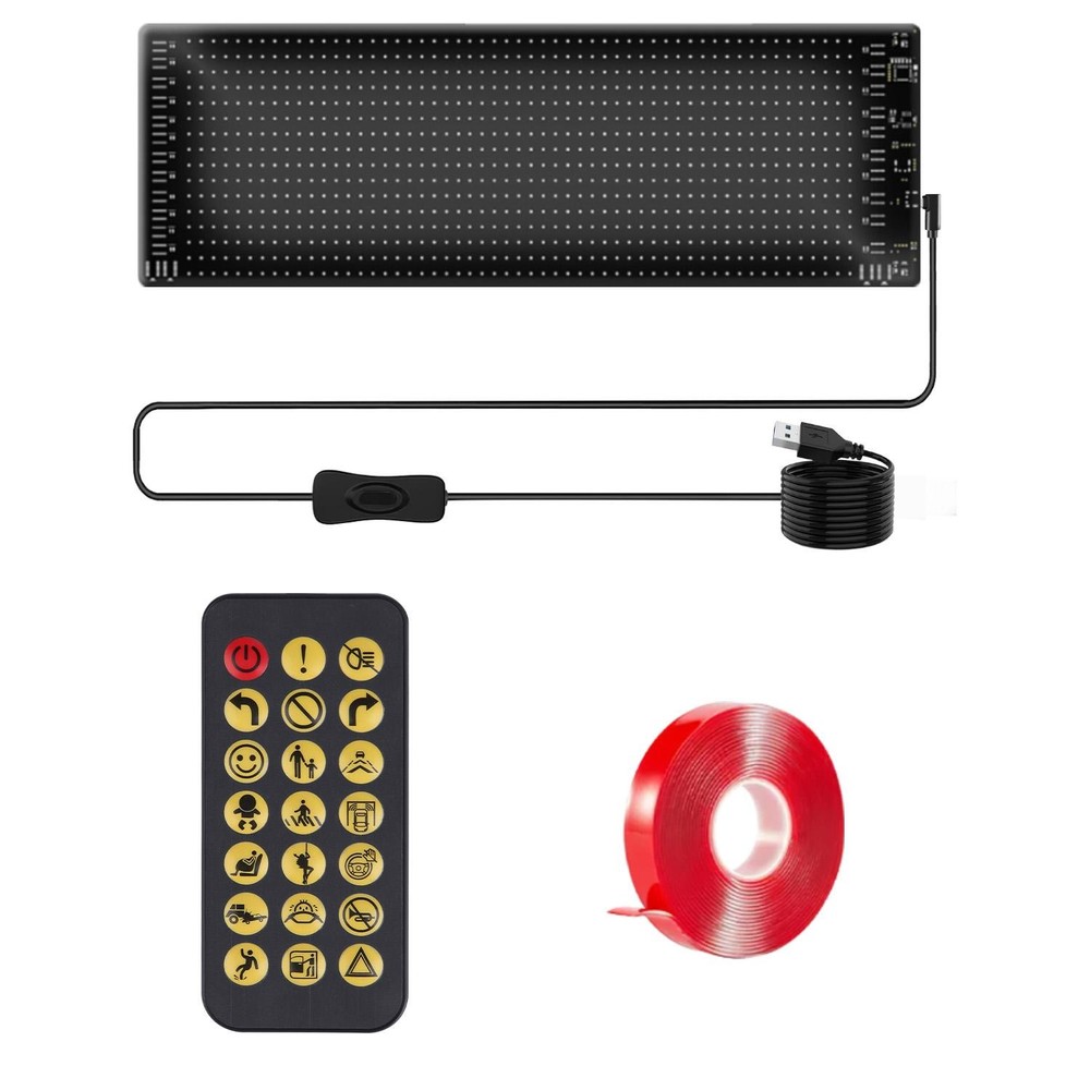 2Pack 16x96 Matrix Devil Eyes Lights f/ Car Ultra-thin Programmable LED