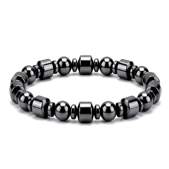 2pack Hematite Bead Bracelets Unisex Stretch Adjustable