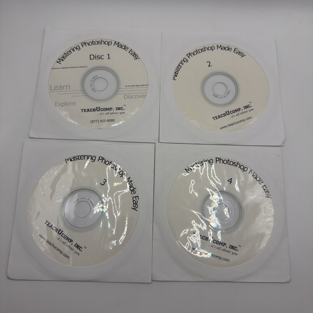 Mastering Photoshop Made Easy Training Tutorial 4 CD Set TeachUComp