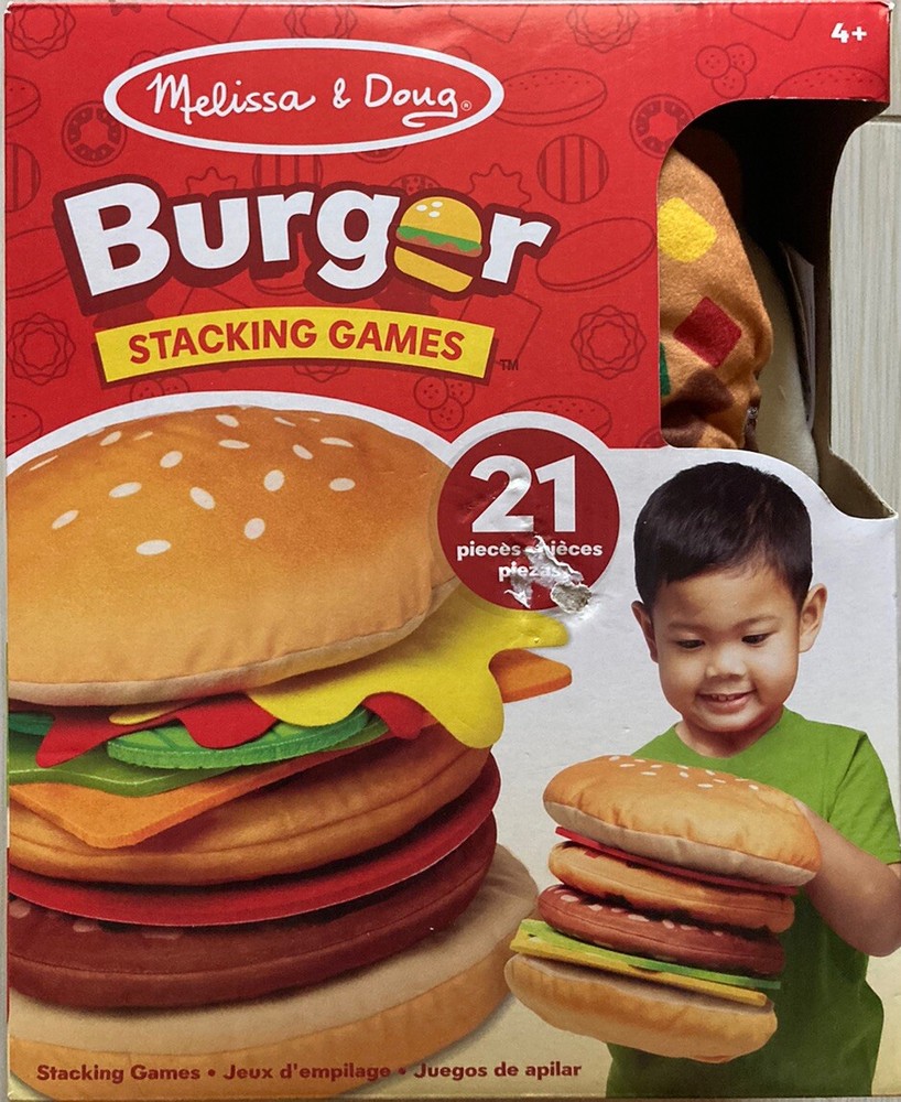 Melissa & Doug Burger Matching & Stacking Games 4+
