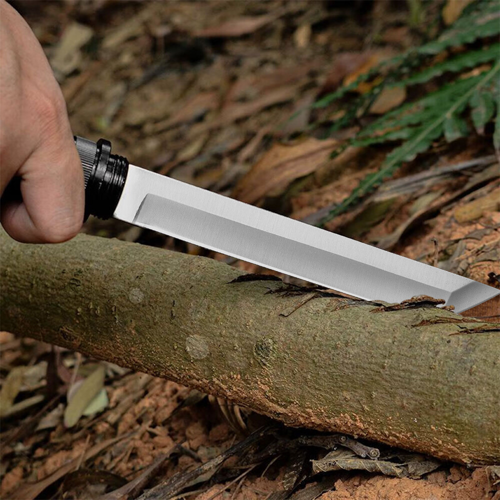 Outdoor Survival Combat Knife Tactical Knife Pipe Stick Knife w/ Fire Starter US