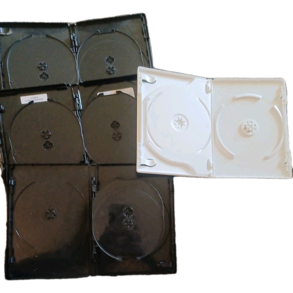 empty dvd cases lot White, Black Doubles, + triple case