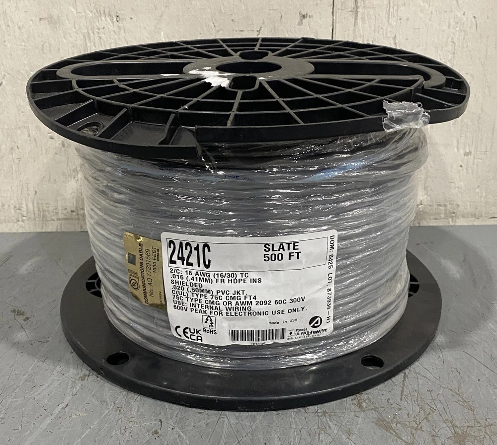 Alpha Wire 2421C 500' 18 AWG Shielded Multi-Conductor Cable