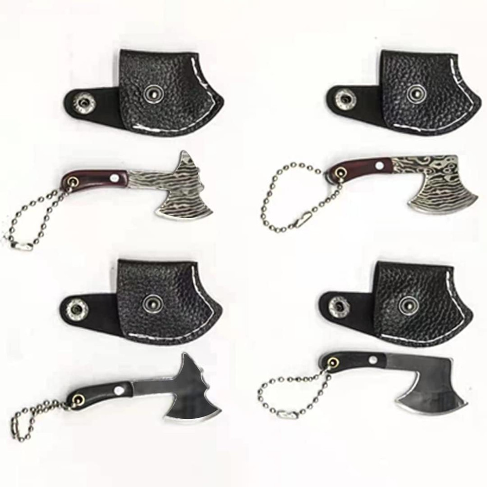 Mini Hatchet Pocket Knife Tiny Axe Knife Set Damascus Small Hatchet for Package