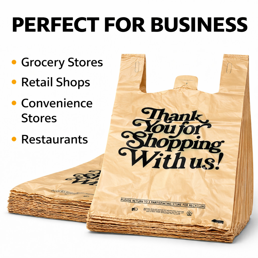 .71 Mil Heavy Duty Thank You T-Shirt Bags Grocery Retail Shopping Plastic Bags