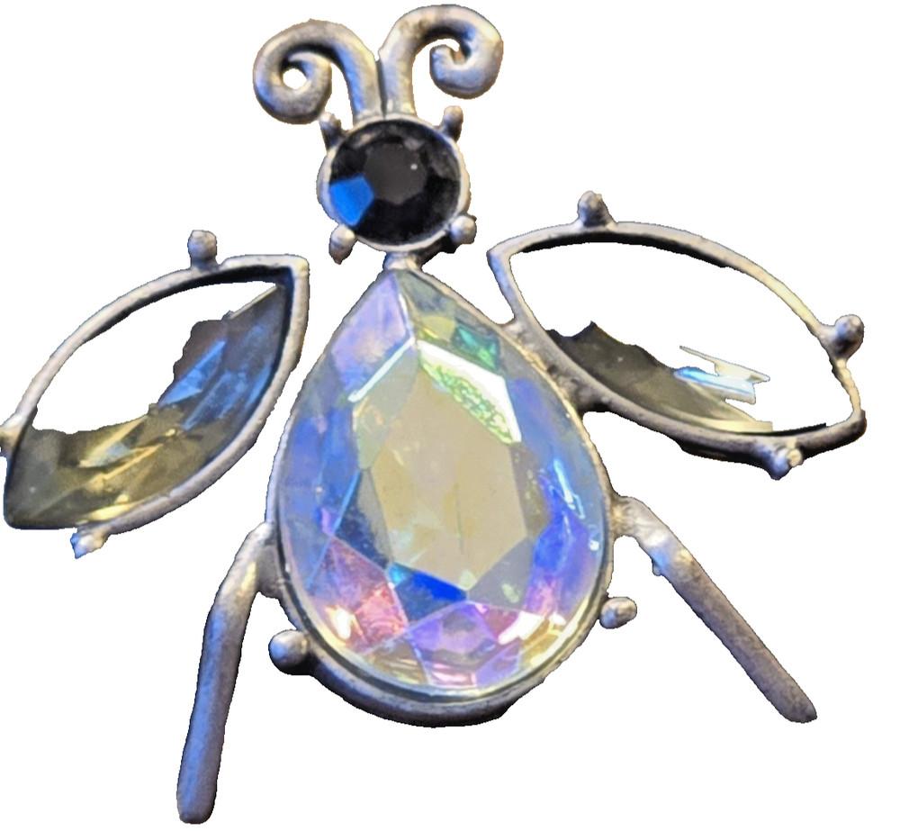 BEE OR INSECT BUG PIN WITH PEAR SHAPED AB STONE BODY