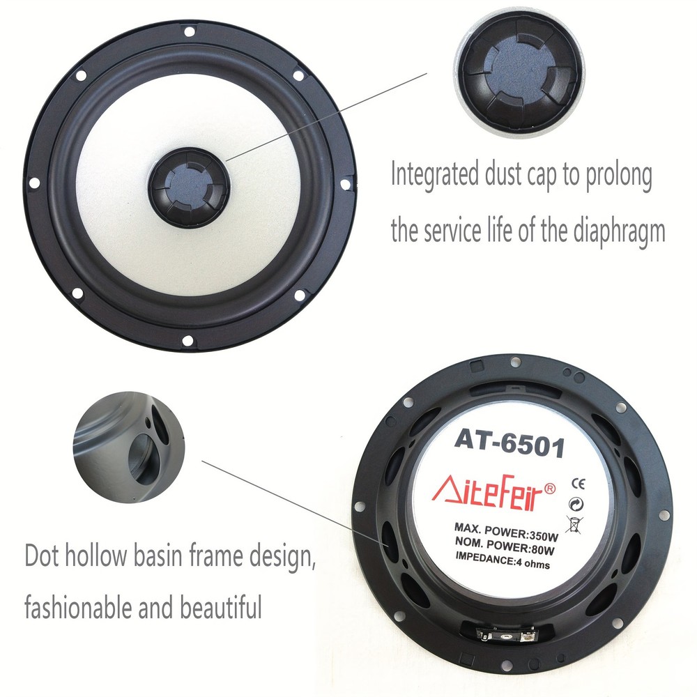 6.5 Inch 2 Way Active Component Speaker System 350W Max with External Crossovers