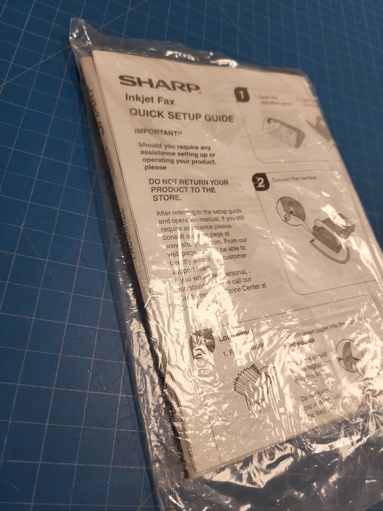 Sharp UX-B20 Facsimile Operation Manual Quick Setup Guide Fax Machine