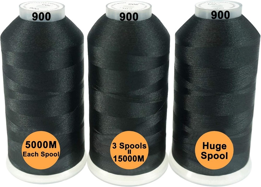 Assorted Color Polyester Embroidery Machine Thread 5000M Huge Spools Value Pack