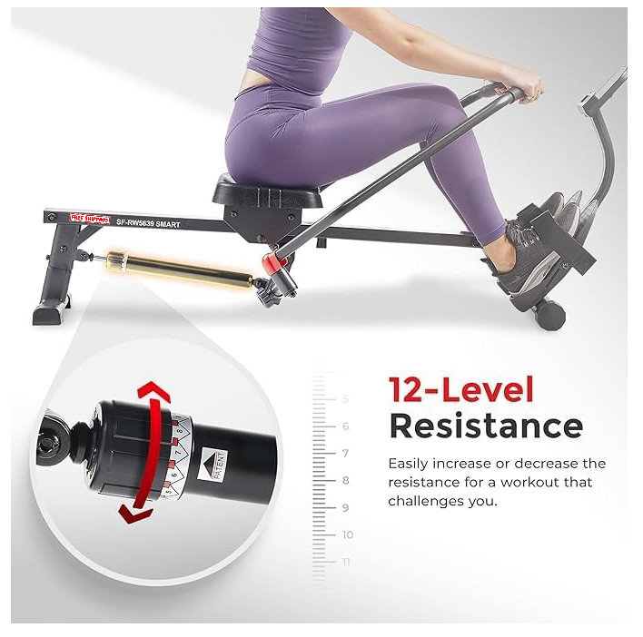 Smart Compact Full Motion Rowing Machine, Full-Body Workout, Low-Impact