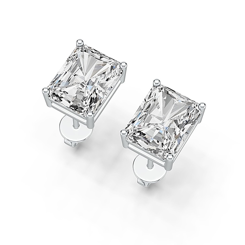 Sterling Silver Semi Mount Earrings Setting Emerald OCT 10X8mm