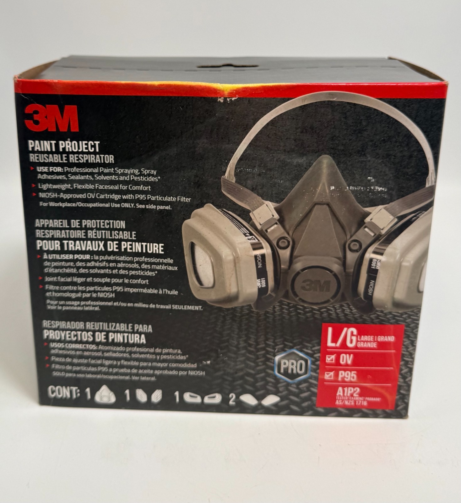 3M P95 Organic Vapor Paint Project Reusable Respirator 6311 Large *NEW See Box*