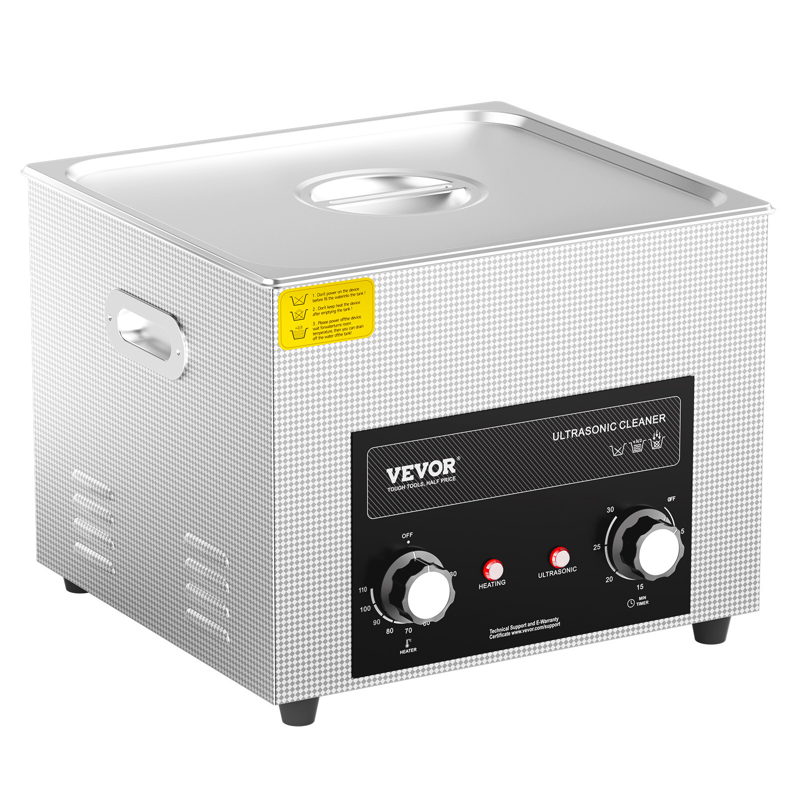 VEVOR 15L Ultrasonic Cleaner with Heater Timer & Basket Digital Sonic Machine