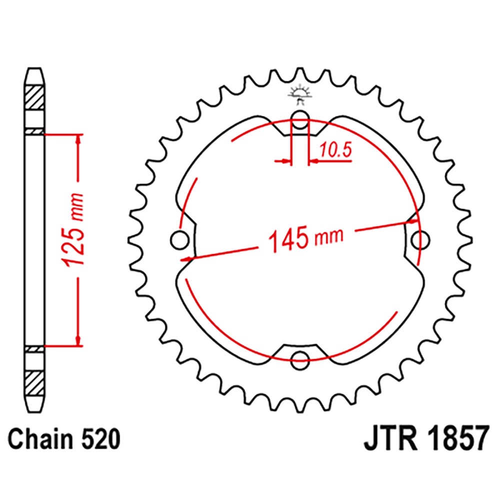 JT Sprockets 39 Tooth Rear Steel Sprocket 39T for Yamaha YFZ450 YFZ450R YFZ450X