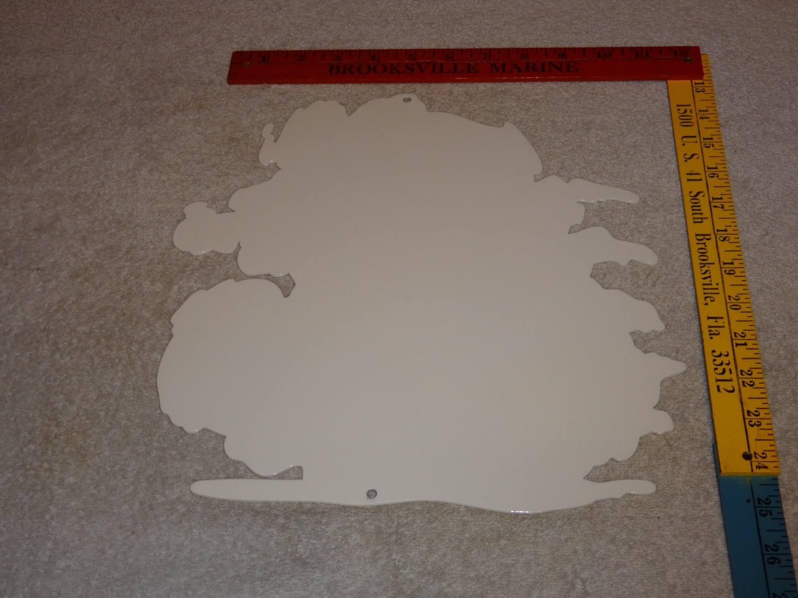 VINTAGE RATFINK RIDES MOTORCYCLE 12" PORCELAIN METAL RAT FINK GASOLINE OIL SIGN