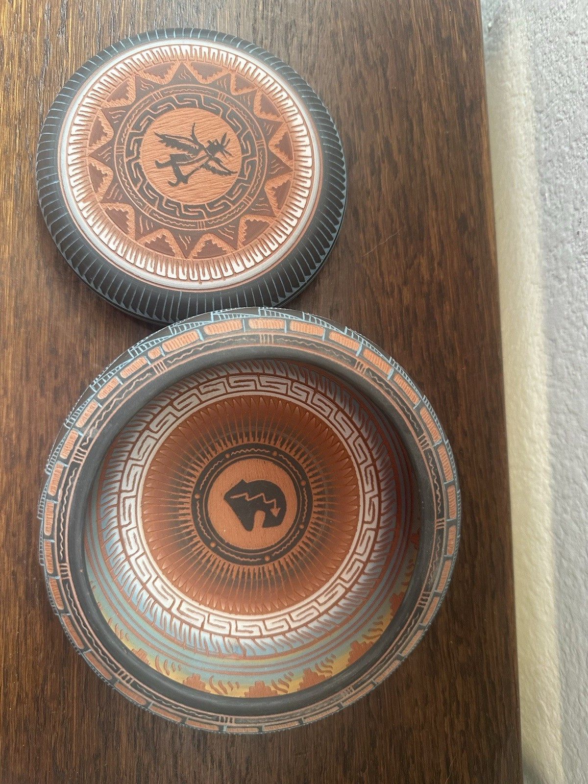 Navajo Seed Jar With Lid Us Native Signed D Thompson