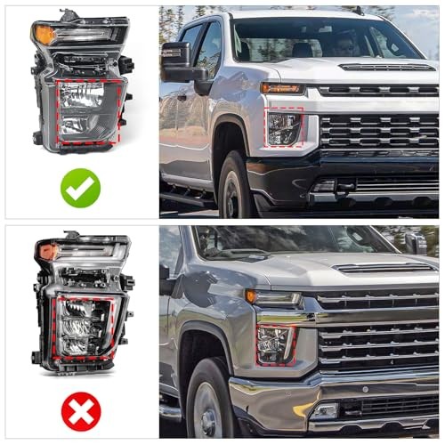 Halogen Headlight Assembly Pair Compatible with Chevy Right Passenger Side