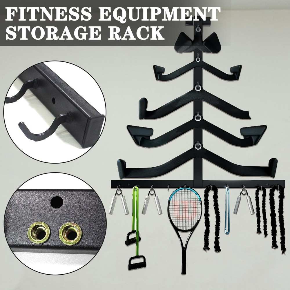LAT Pull Down Bar Storage Rack, LAT Pulldown Attachments T Bar V Bar Cable At...
