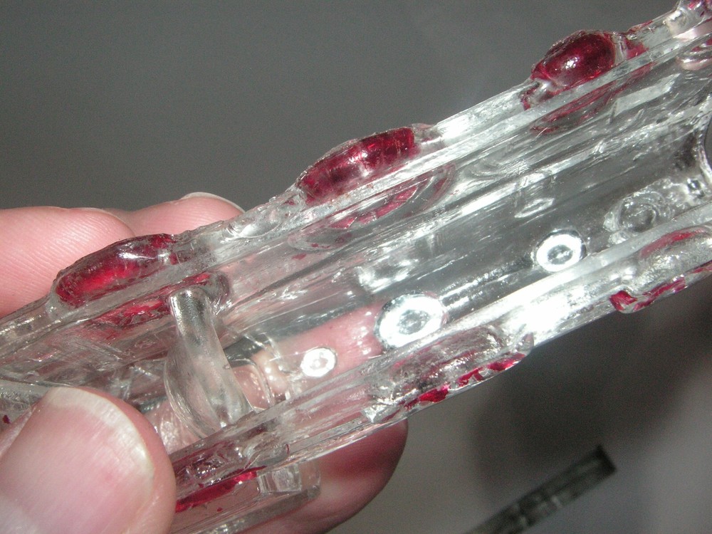 OLD FIGURAL LOCOMOTIVE GLASS CANDY CONTAINER WITH BOTTOM