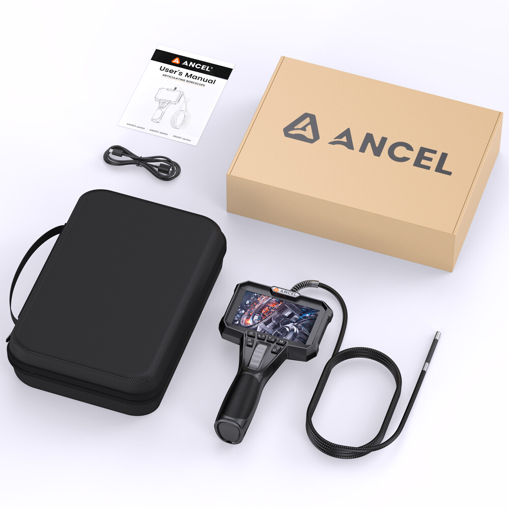 ANCEL AN301 6.2MM Snake Camera with Light Adjust Borescope Camera Two-Way 210°