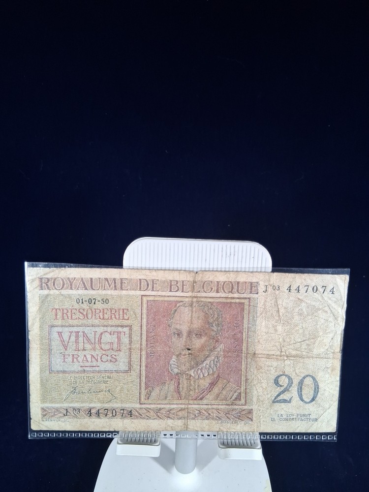 1956 BELGIUM 20 FRANCS BANKNOTE
