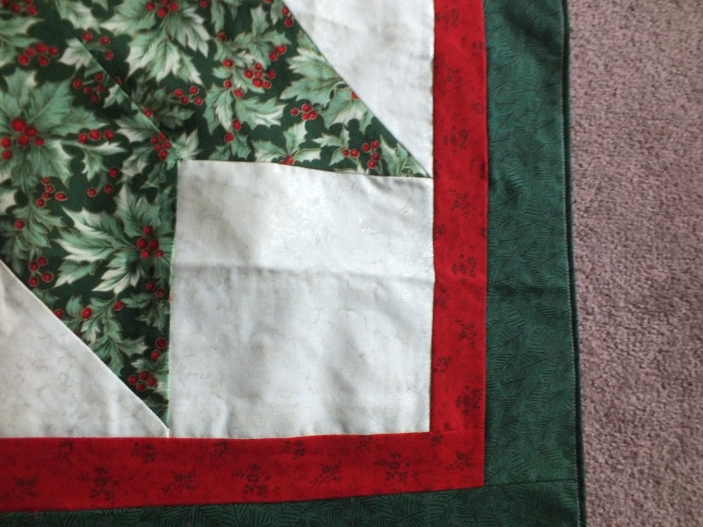 Beautiful Handmade Quilted Table Runner Multicolor 25x25" Reversible