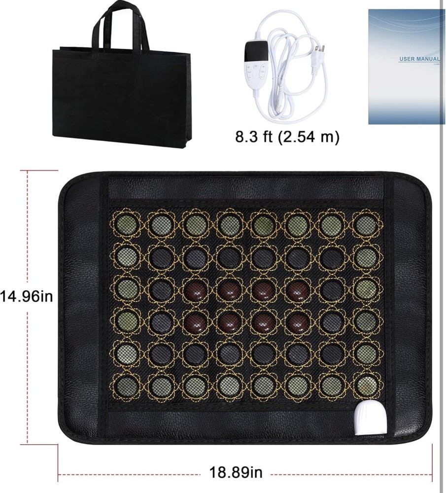 Natural Jade Infrared Heating Pad w/Smart Controller Memory Function 15" x 19"