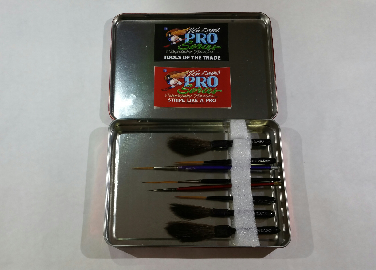 LEAK PROOF Metal BRUSH BOX to Store / Hold ""your"" Pinstriping Brushes