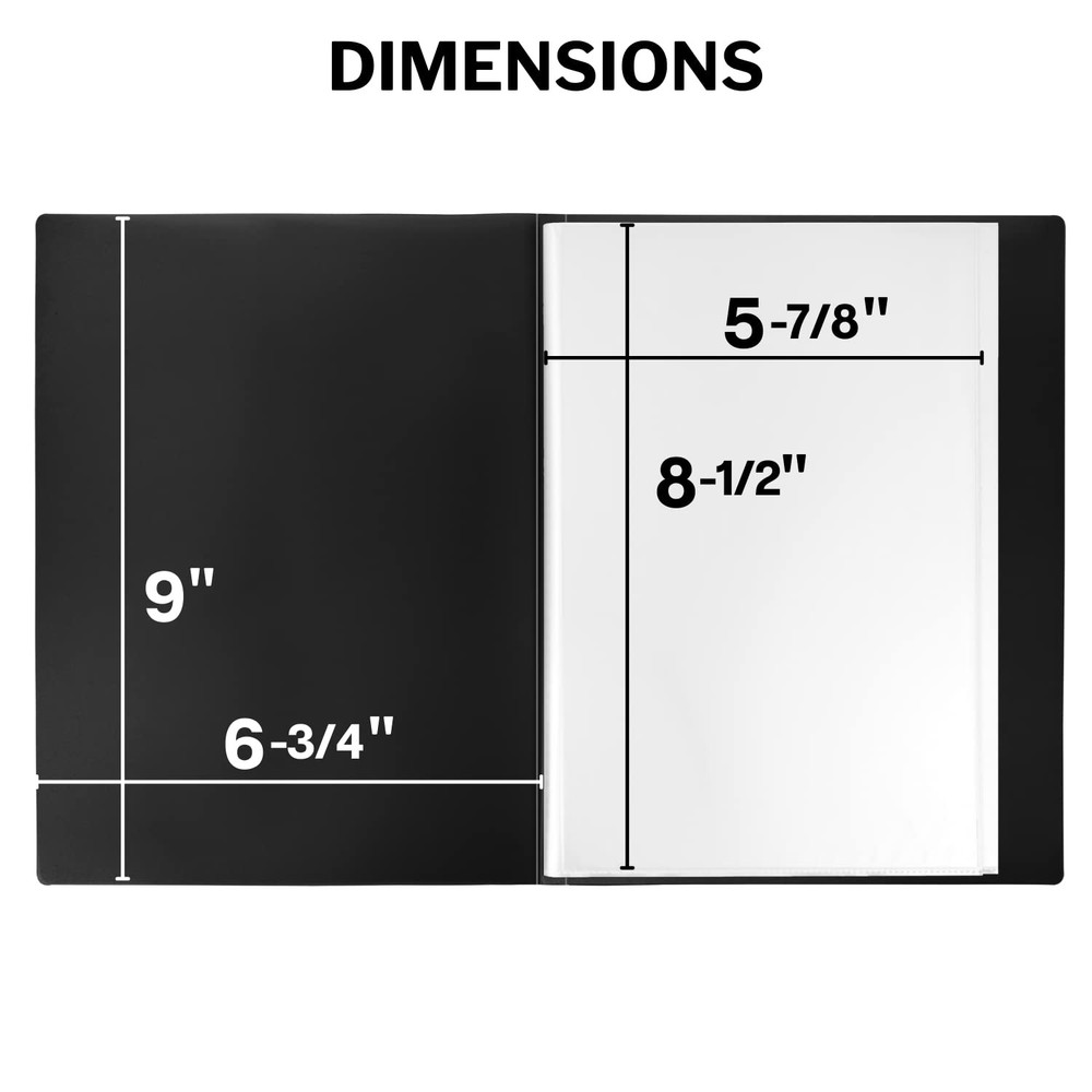 Small Presentation Book 5.5x8.5 (2-Pack, Black), 24 Pockets Display 48 Half S...