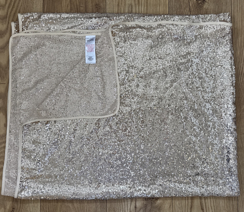 Primark Tablecloth Gold Sequin Lightweight Chiffon Rectangular 130cm x 208cm