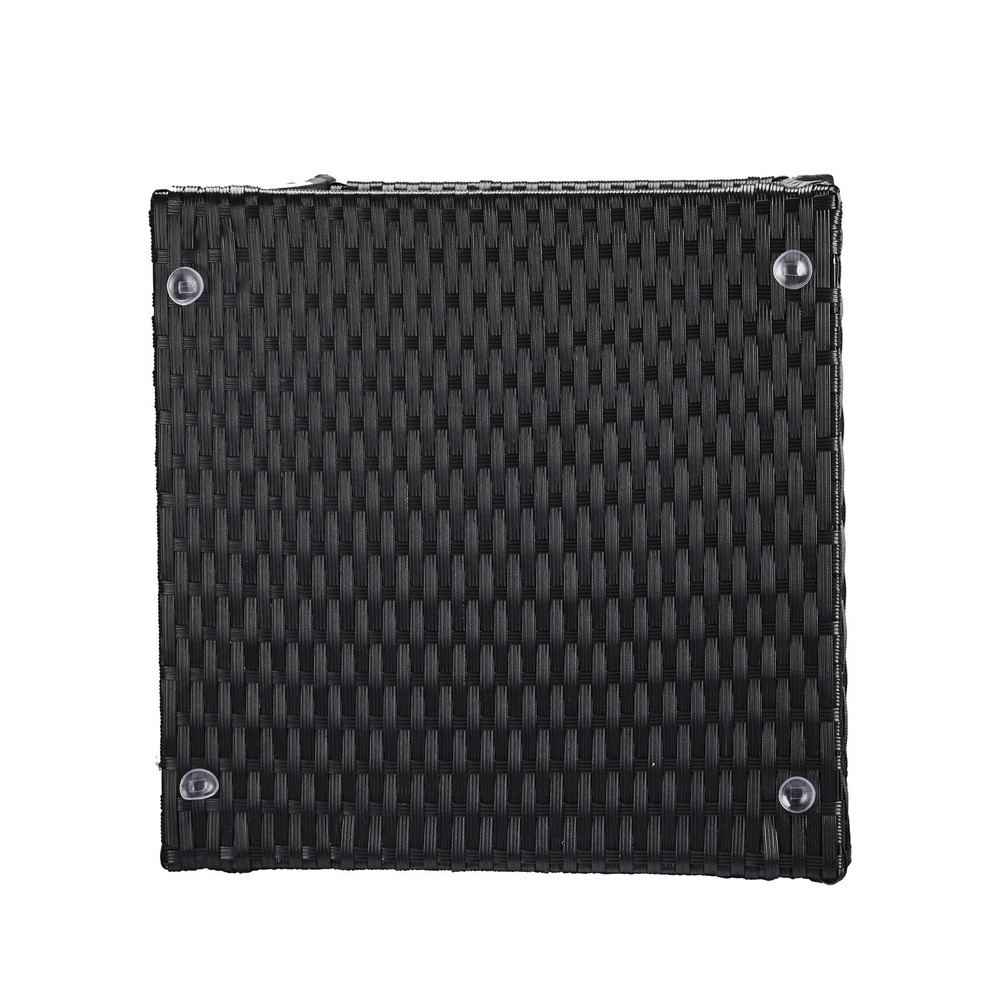 Outdoor Patio Wicker Side Table, Square End Table Bistro Coffee Table