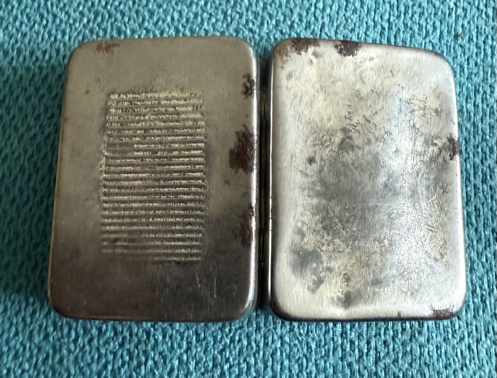 Silver plated  Matchbook case, small & compact w/match striking area on the back