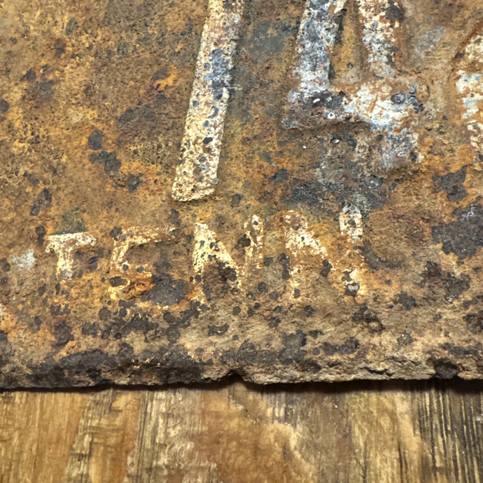 Vintage Rusty Antique Rough Tennessee License Plate 1949 Tag Tennessee Shape