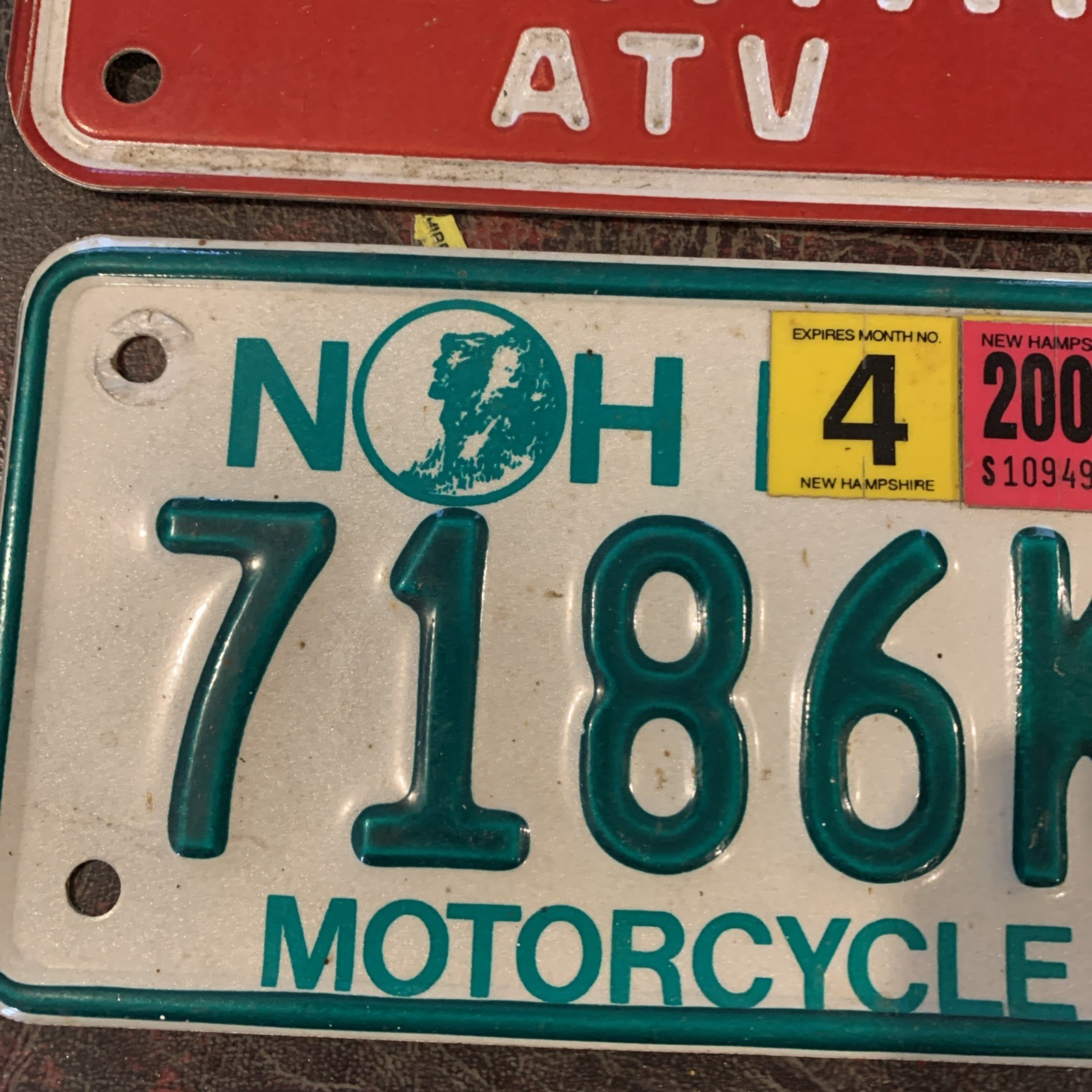 New Hampshire Vermont License Plate Lot Old Man Of The Mountain Motorcycle ATV