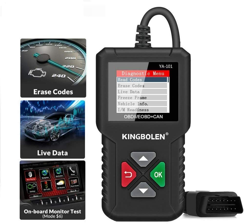 KINGBOLEN YA101 Code Reader OBD2 Scanner Car Check Engine Fault Diagnostic Tool