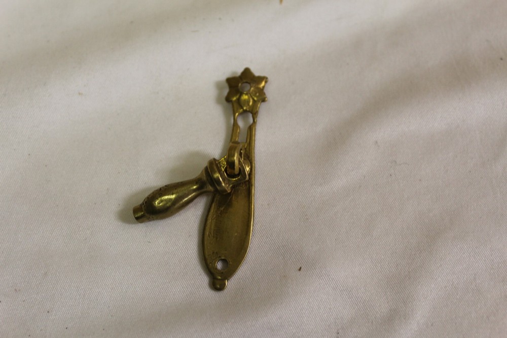 Solid Brass Key Hole and Pulls . Small Cabinets , Box,s , Set of 7 here