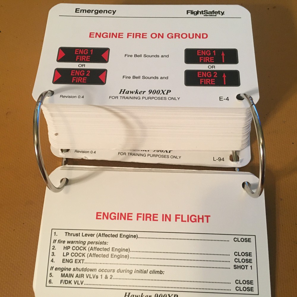 FlightSafety Hawker 900XP Memory Flash Cards