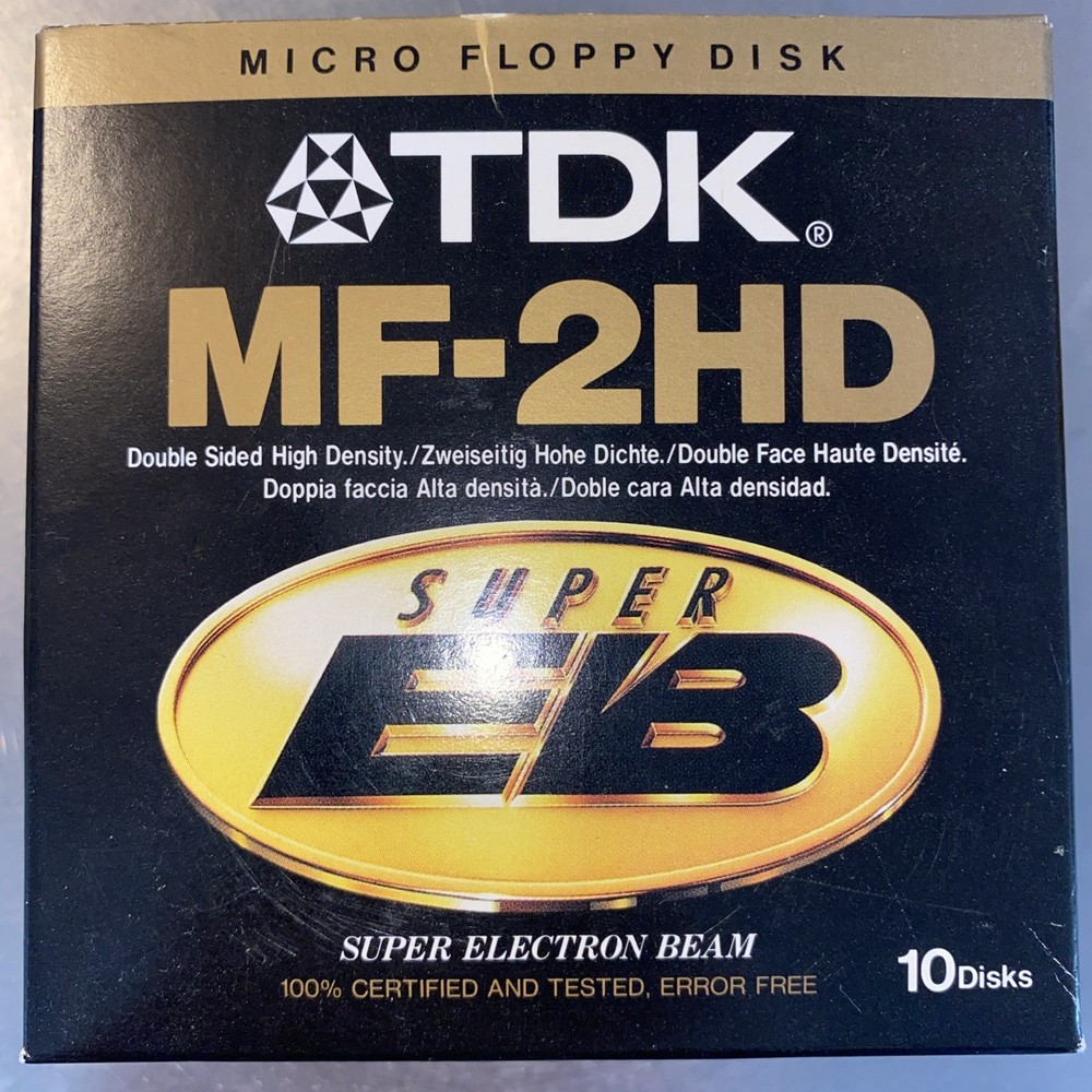 NEW TDK MF-2HD Micro Floppy Disk Super EB Double Sided 7 in Pack - NOS -
