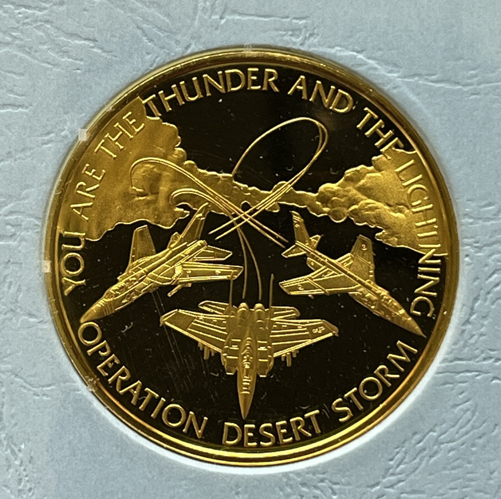 OPERATION DESERT STORM EYEWITNESS COMMEM MEDAL  *** 22.9 g  STERLING SILVER  ***