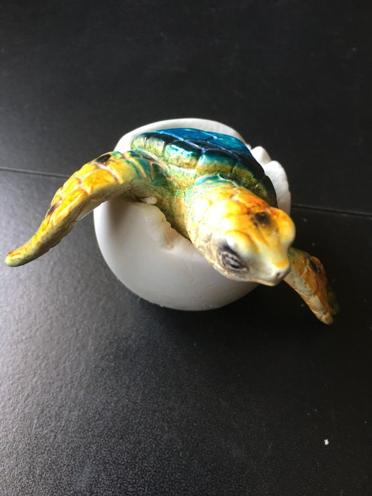 Small Turtle In Egg Figurine Resin Statue