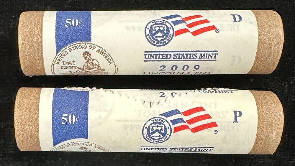2009 Lincoln Cent Formative Years P+D Rolls, U.S. Mint Wrapped, Unbroken