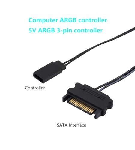 5V 3PIN ARGB Controller SATA to 3PIN ARGB Splitters Cable Built-in Light Mode