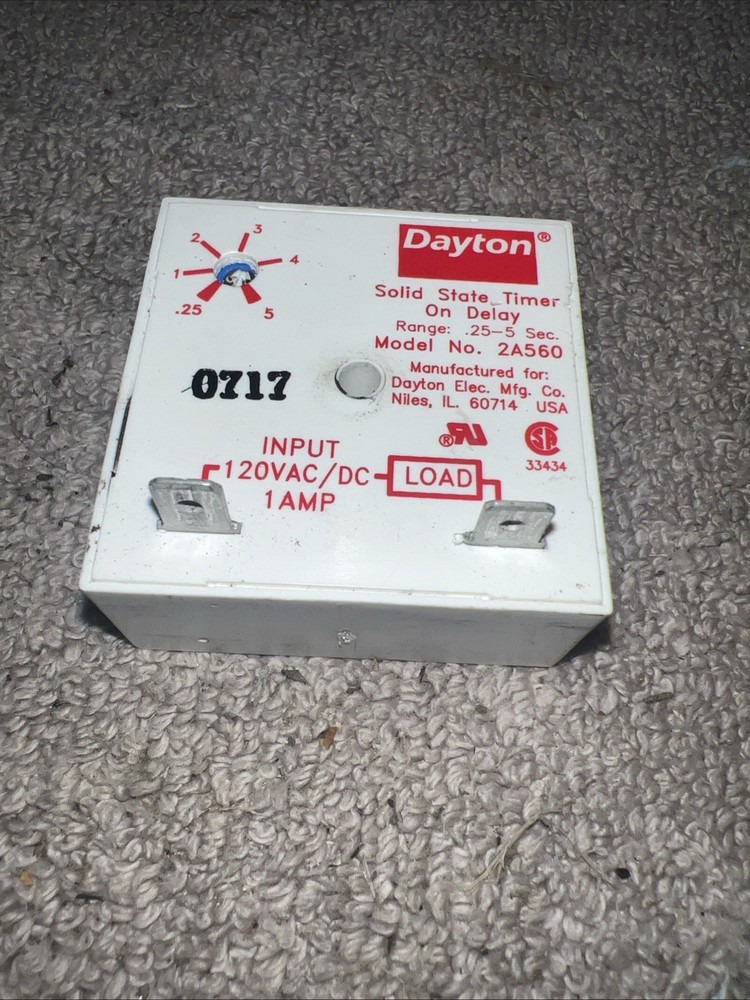 Dayton 2A560 Solid State Timer Encapsulated Machine Adjustable