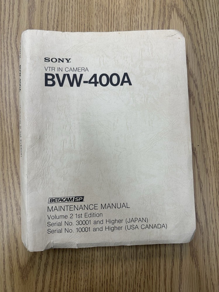 Sony BVW-400A Maintenance manual - Betacam