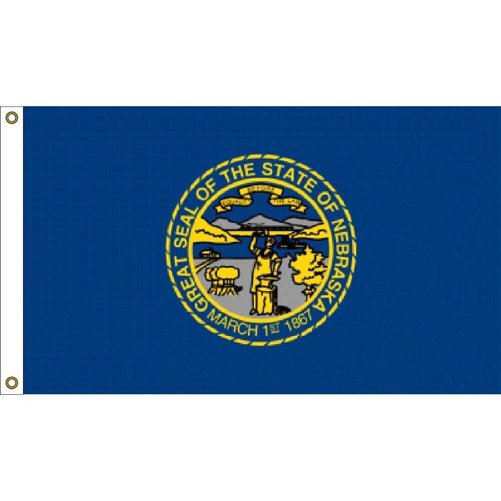 NEBRASKA POLYESTER US STATE FLAG 3 x 5 FEET