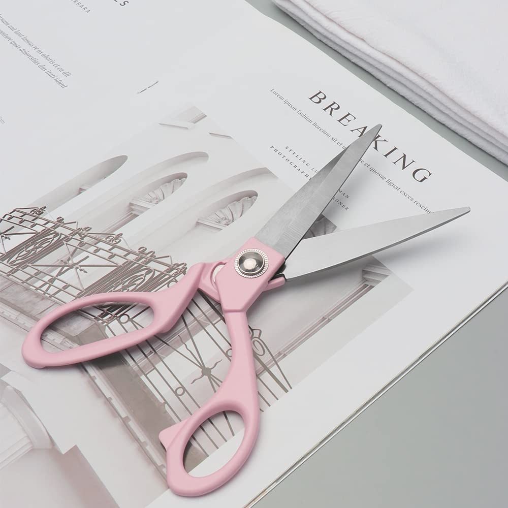Pink Fabric Scissors 8 Inch Candy Colored Sewing Shears Premium