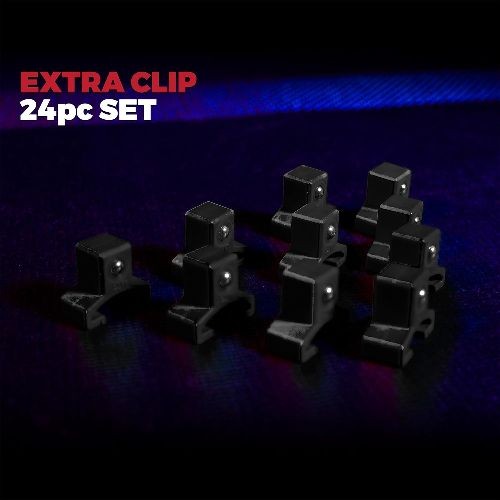 Black Spring Loaded Ball Bearing Socket Clips for Use with Socket Holders | 24-P