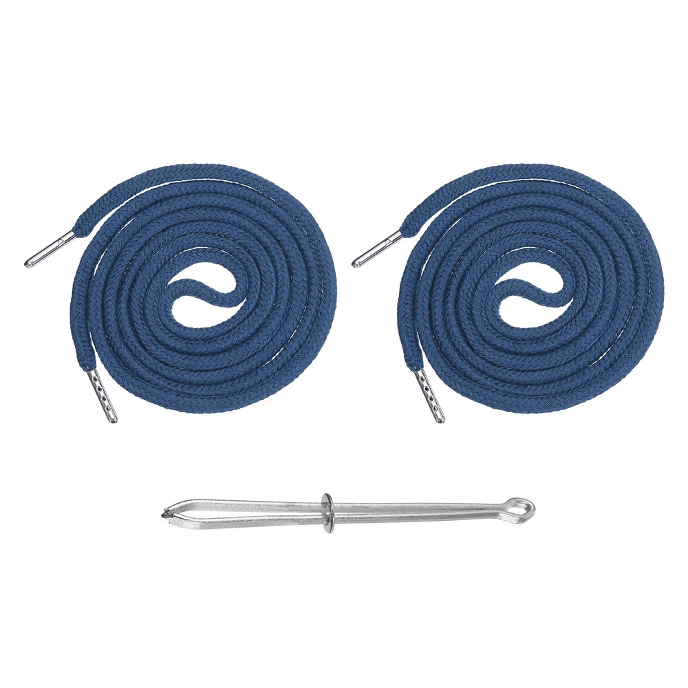 2 Pcs Hoodie Strings Drawstring Cords with Easy Threader (Dark Blue)