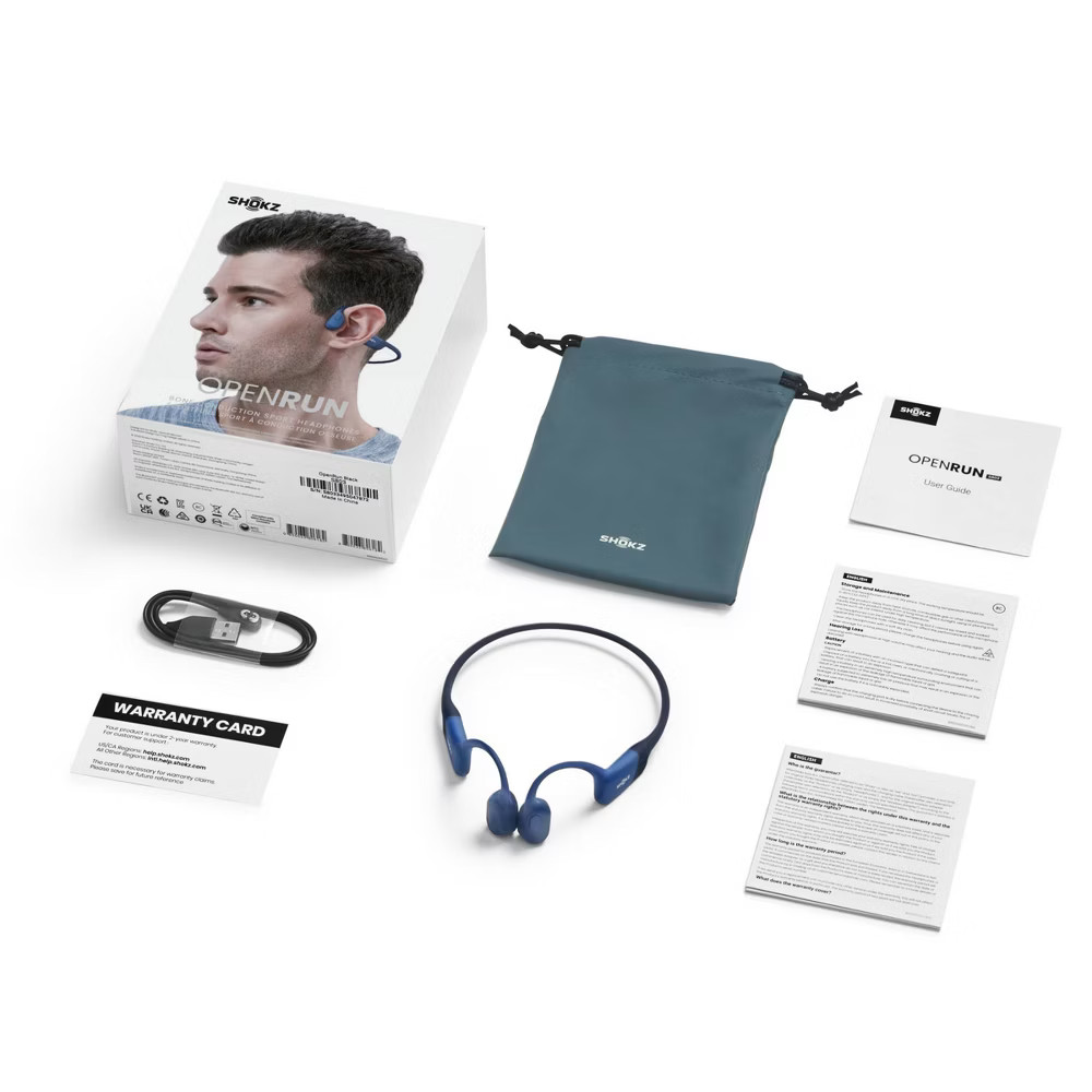 Shokz OpenRun Bluetooth Wireless Headphones - Blue